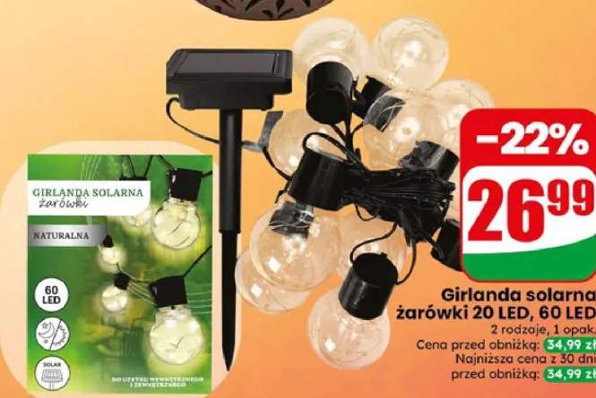 Girlanda solarna żarówki 60 LED