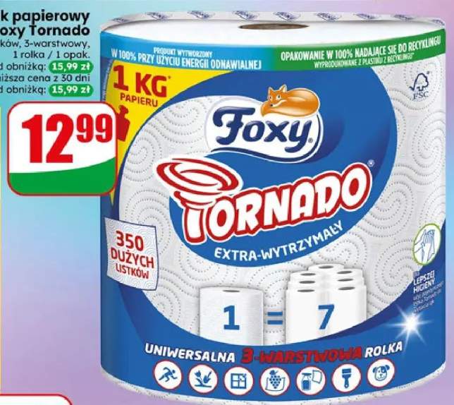 Ręcznik papierowy Foxy Tornado 3-warstwowy