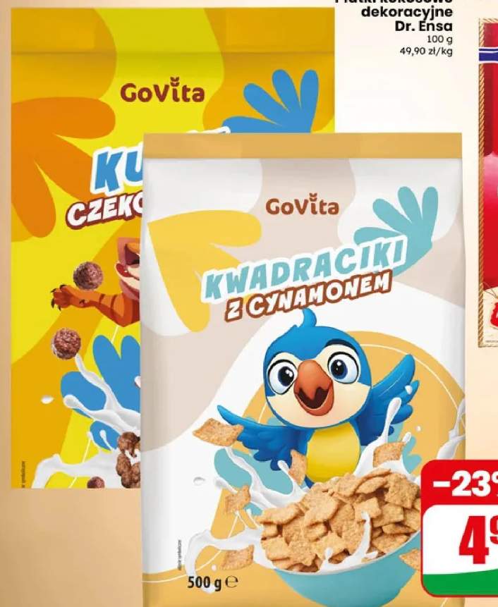 Płatki GoVita Kwadraciki z cynamonem