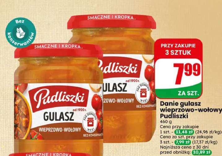 Danie gulasz wieprzowo-wołowy Pudliszki