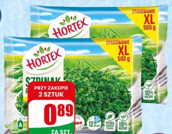 Szpinak rozdrobniony w tafli Hortex