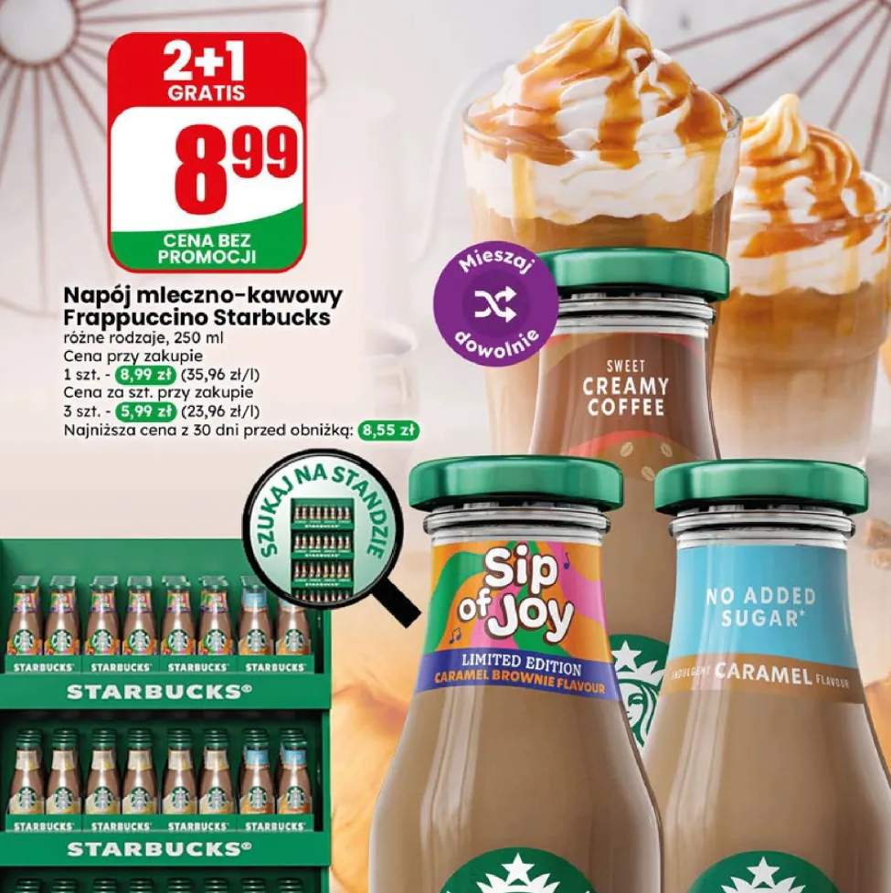Napój mleczno-kawowy Frappuccino Caramel No Added Sugar Starbucks