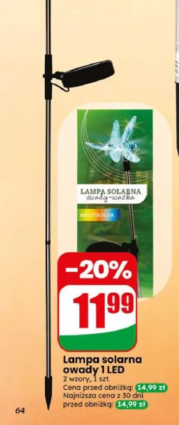 Lampa solarna owady 1 LED multicolor