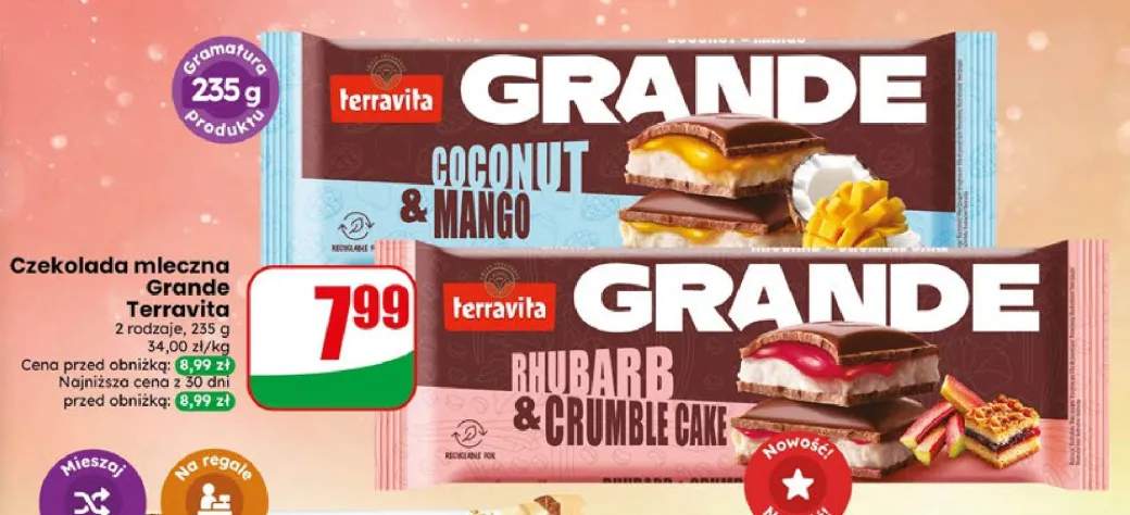 Czekolada mleczna Grande Coconut & Mango Terravita