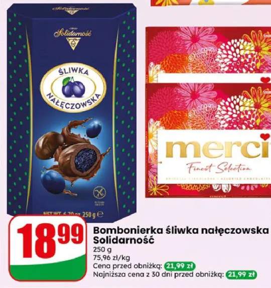 Bombonierka śliwka nałęczowska Solidarność