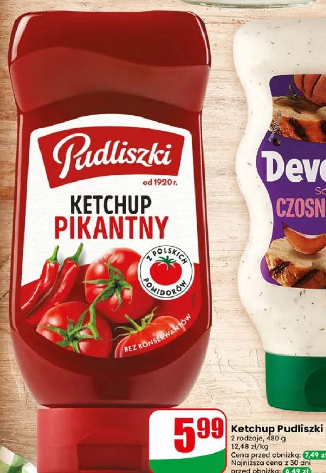 Ketchup Pudliszki Pikantny z polskich pomidorów bez konserwantów