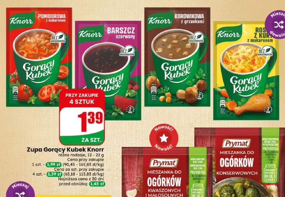 Zupa Gorący Kubek Knorr Pomidorowa z makaronem