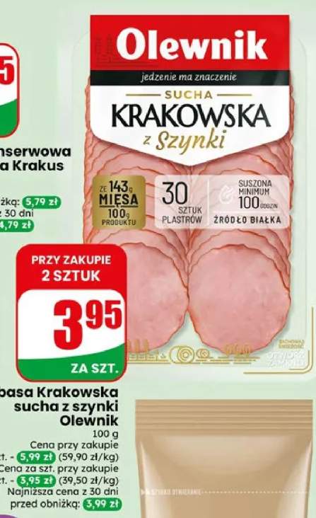 Kiełbasa Krakowska sucha z szynki Olewnik