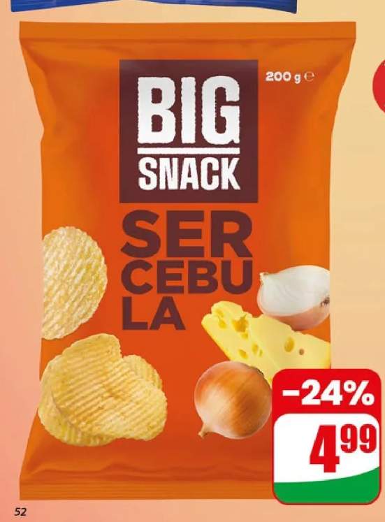 Chipsy ser cebula Big Snack