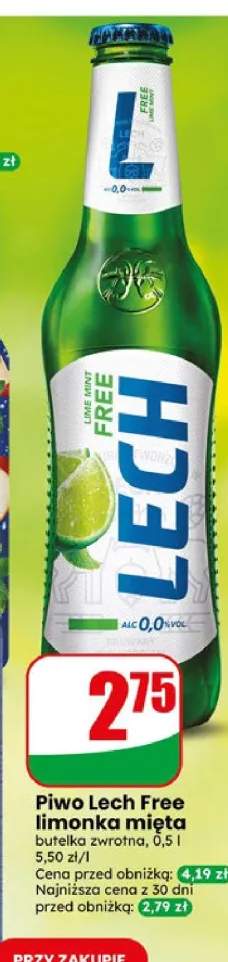 Piwo bezalkoholowe Lech Free limonka mięta