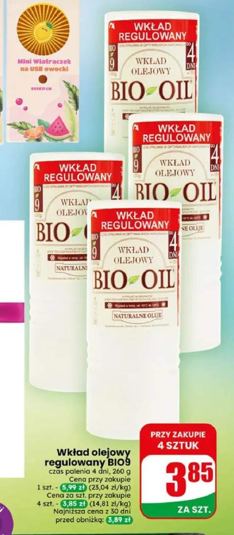 Wkład olejowy regulowany BIO9 4 dni