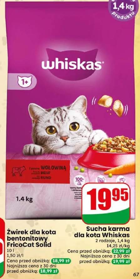 Sucha karma dla kota Whiskas wołowina