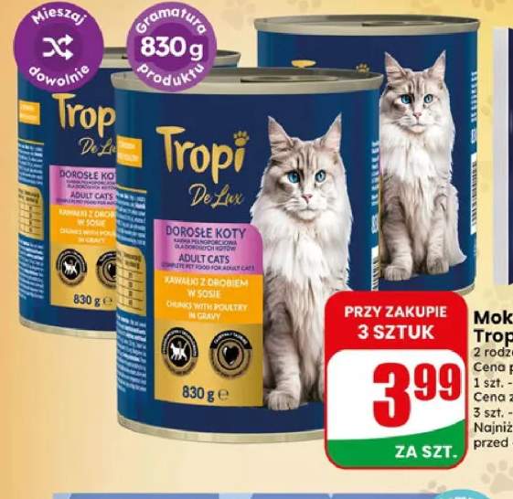 Mokra karma dla kota Tropi DeLux kawałki z drobiem w sosie
