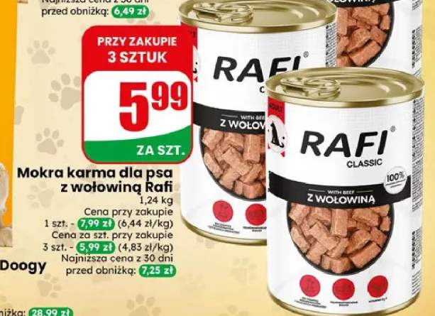 Mokra karma dla psa z wołowiną Rafi