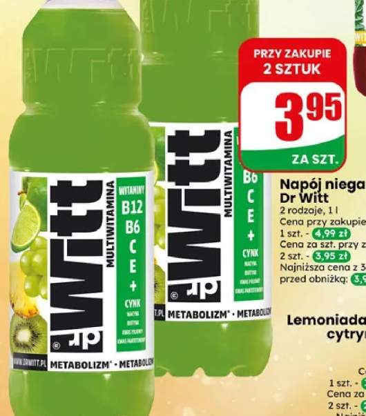 Napój niegazowany Dr Witt Metabolizm