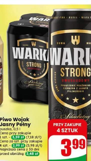 Piwo Warka Strong puszka
