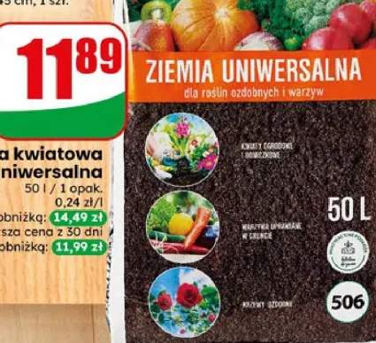Ziemia kwiatowa uniwersalna SOBEX 50l