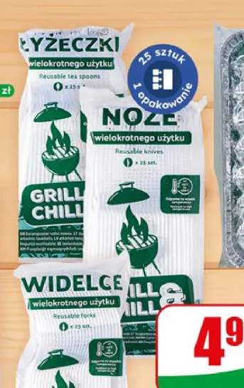 Noże transparentne wielokrotnego użytku Grill & Chill 25-pak