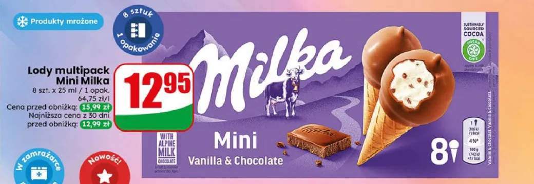 Lody Mini Milka Vanilla & Chocolate 8-pak 25ml