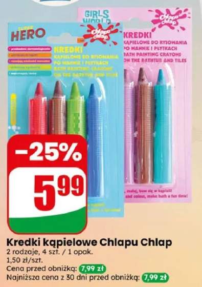 Kredki kąpielowe Chlapu Chlap Hero