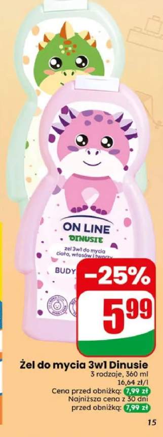 Żel do mycia 3w1 On Line Dinusie