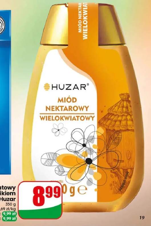 Miód wielokwiatowy z dozownikiem Huzar