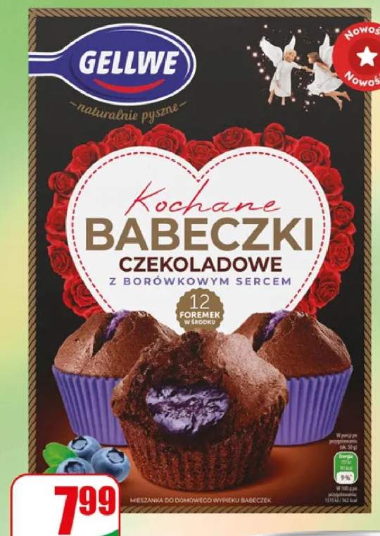 Babeczki czekoladowo-borówkowe Kochane Gellwe