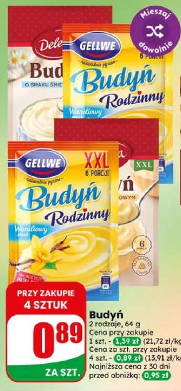 Budyń Rodzinny o smaku śmietankowym Gellwe