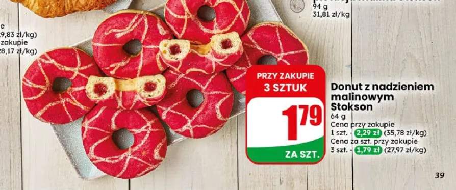 Donut z nadzieniem malinowym Stokson