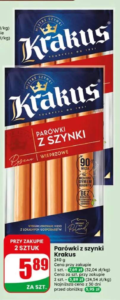 Parówki z szynki Krakus