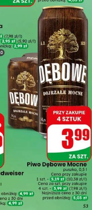 Piwo Dębowe Mocne puszka