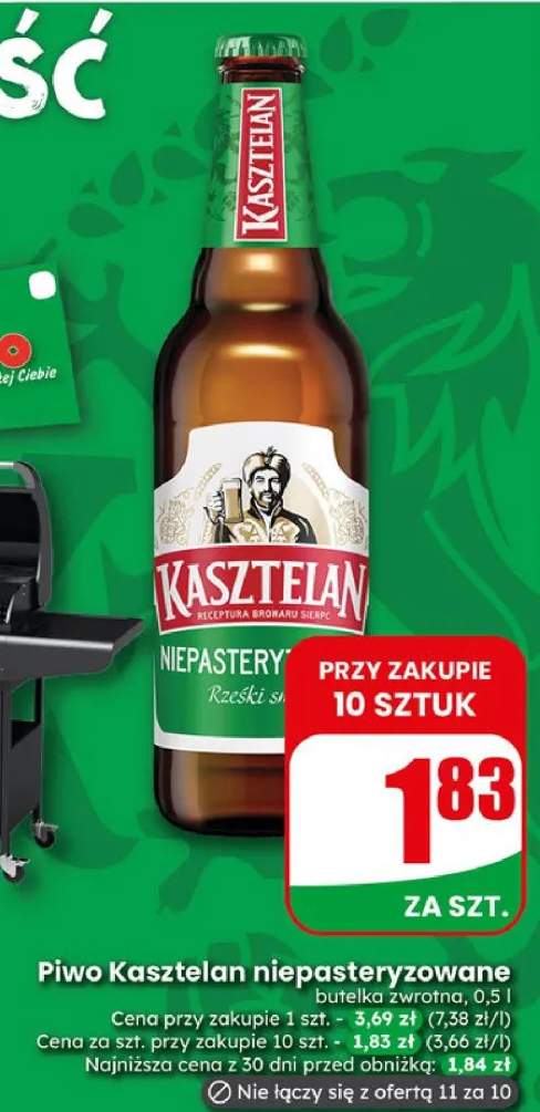 Piwo Kasztelan niepasteryzowane butelka zwrotna