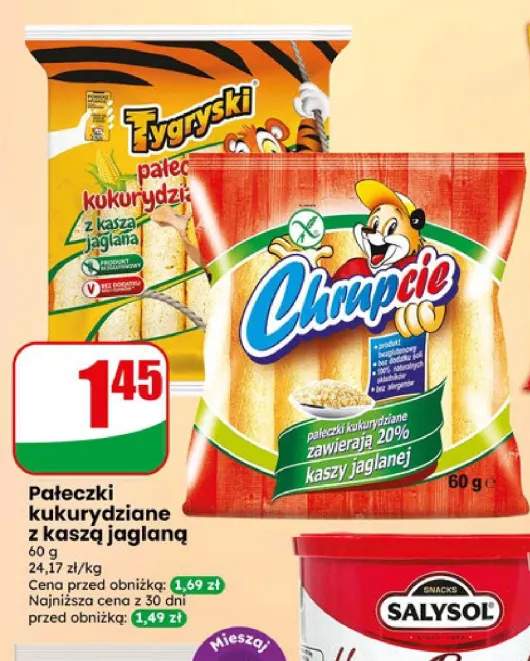 Pałeczki kukurydziane z kaszą jaglaną Tygryski