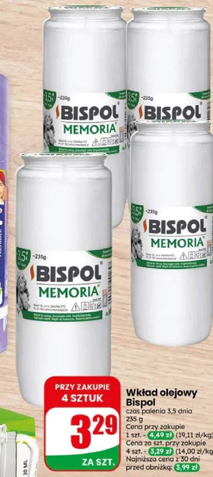 Wkład olejowy Bispol czas palenia 3,5 dnia
