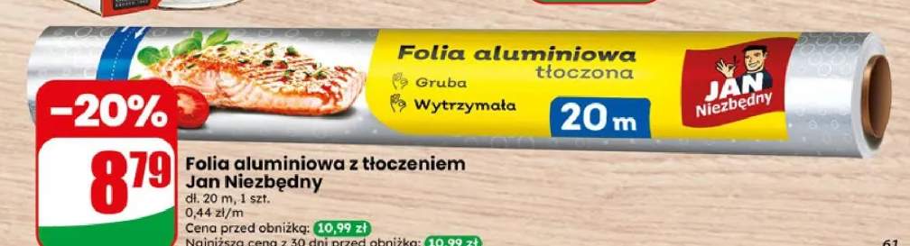 Folia aluminiowa z tłoczeniem Jan Niezbędny 20m