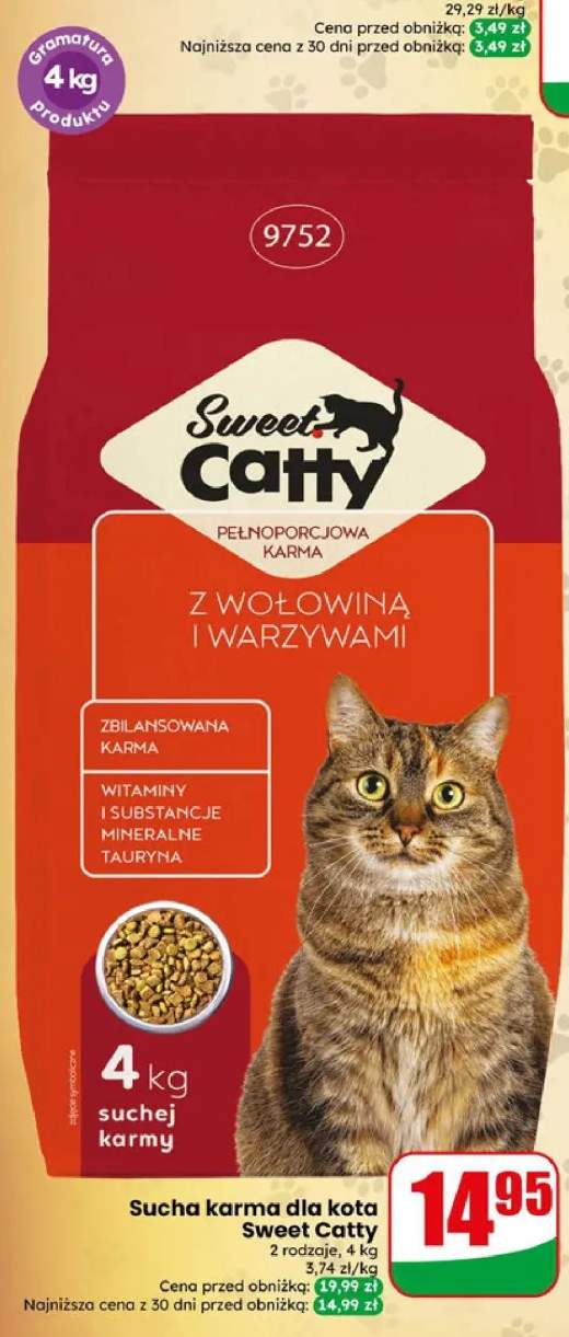Sucha karma dla kota Sweet Catty z wołowiną i warzywami