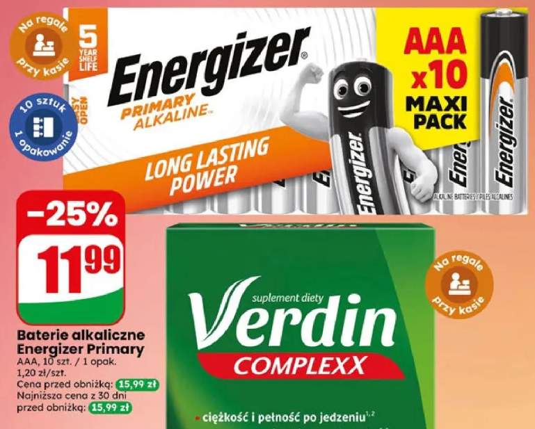 Baterie alkaliczne Energizer Primary AAA 10-pak