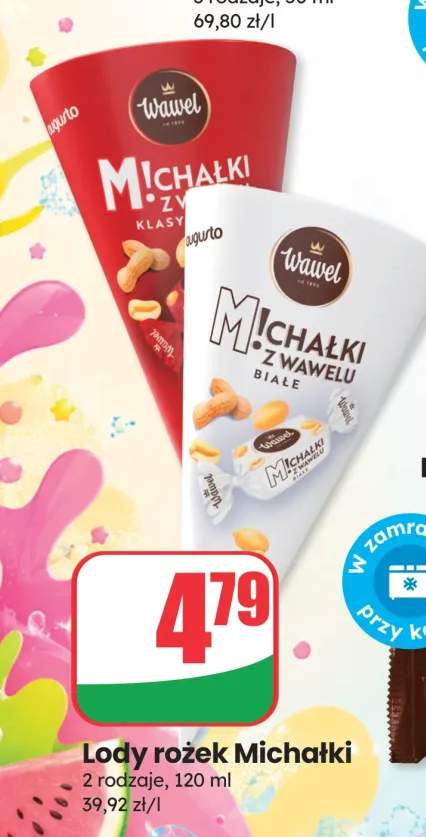 Lody rożek Michałki Białe