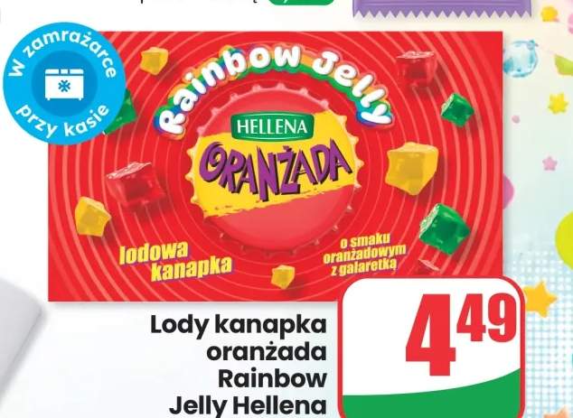 Lody kanapka oranżada Rainbow Jelly Hellena