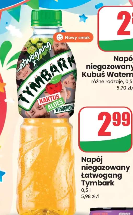 Napój niegazowany Łatwogang Tymbark kaktus aloes winogrono