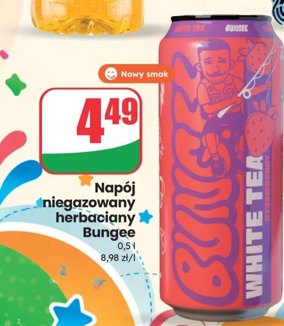 Napój niegazowany herbaciany Bungee White Tea Strawberry