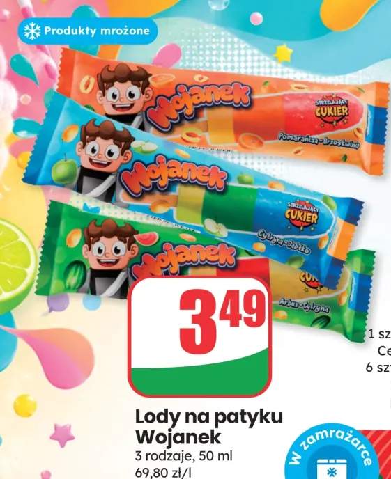 Lody na patyku Wojanek Pomarańcza-Brzoskwinia