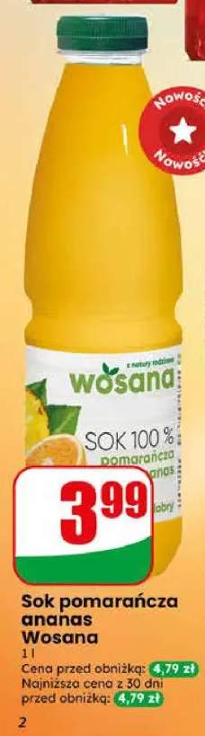 Sok pomarańcza ananas Wosana
