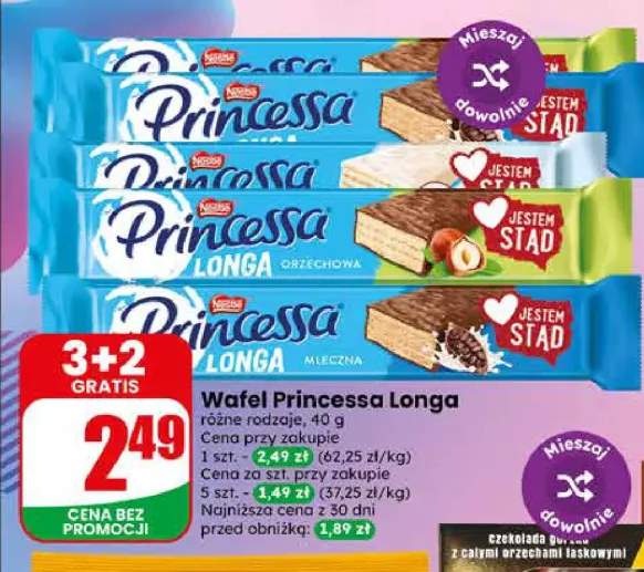 Wafel Princessa Longa Orzechowa