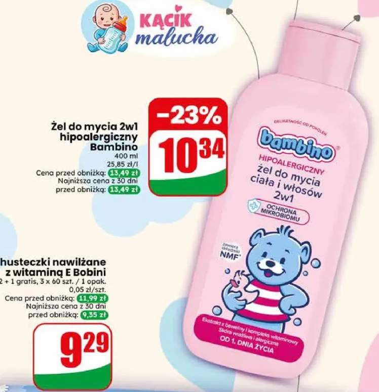 Żel do mycia 2w1 hipoalergiczny Bambino