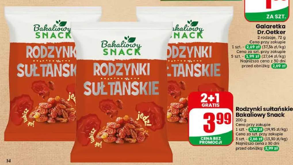 Rodzynki sułtańskie Bakaliowy Snack