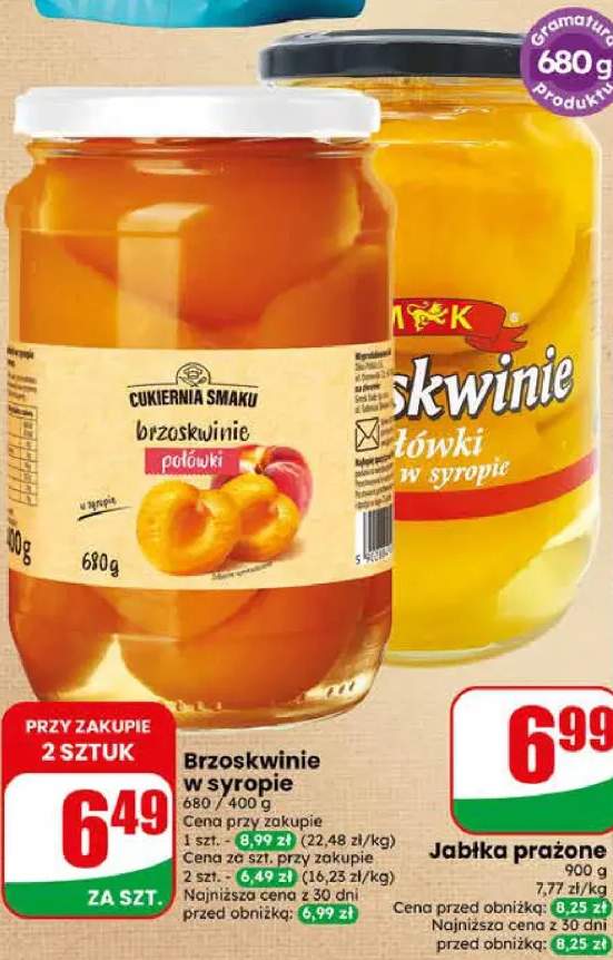 Brzoskwinie połówki w syropie MK
