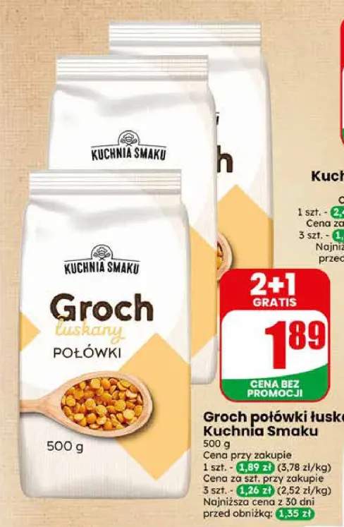 Groch połówki łuskany Kuchnia Smaku