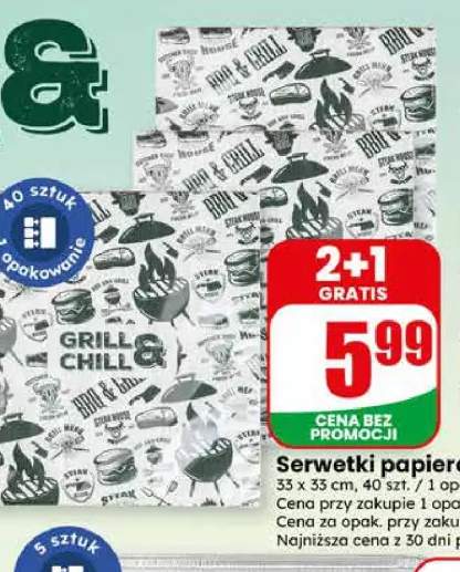 Serwetki papierowe Grill & Chill 33x33 cm