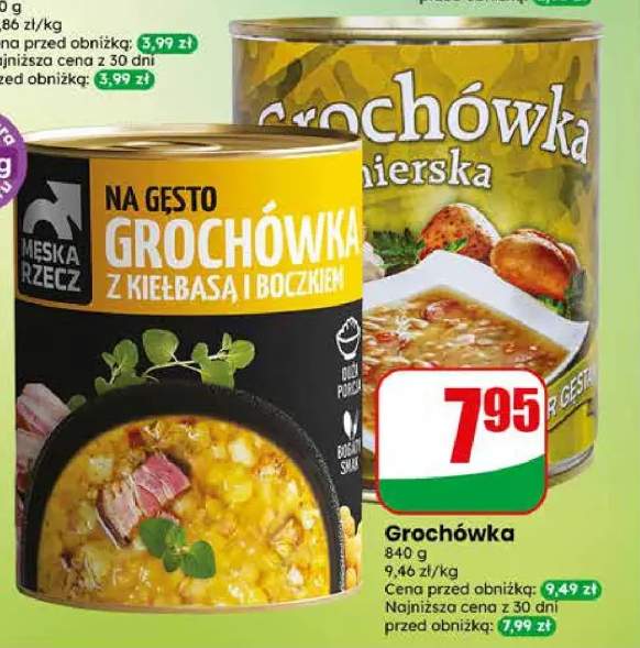 Grochówka na gęsto z kiełbasą i boczkiem Męska Rzecz